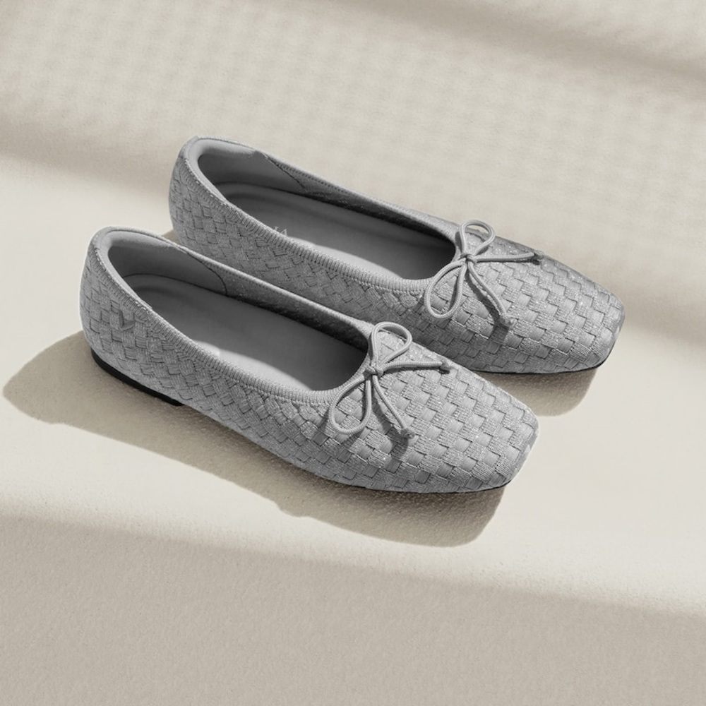 VIVAIA / Square-Toe Bow Ballerina Flats (Margaret) Size 39.5 ( 8.5)